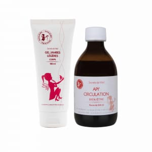 Duo produit - circulation - Gel et sirop - Jambes légères - jambes lourdes - corps - produit naturel - Secrets de Miel