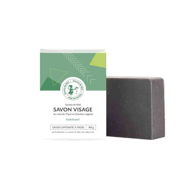 Savon visage - charbon - naturel - bon pour le visage - Secrets de Miel