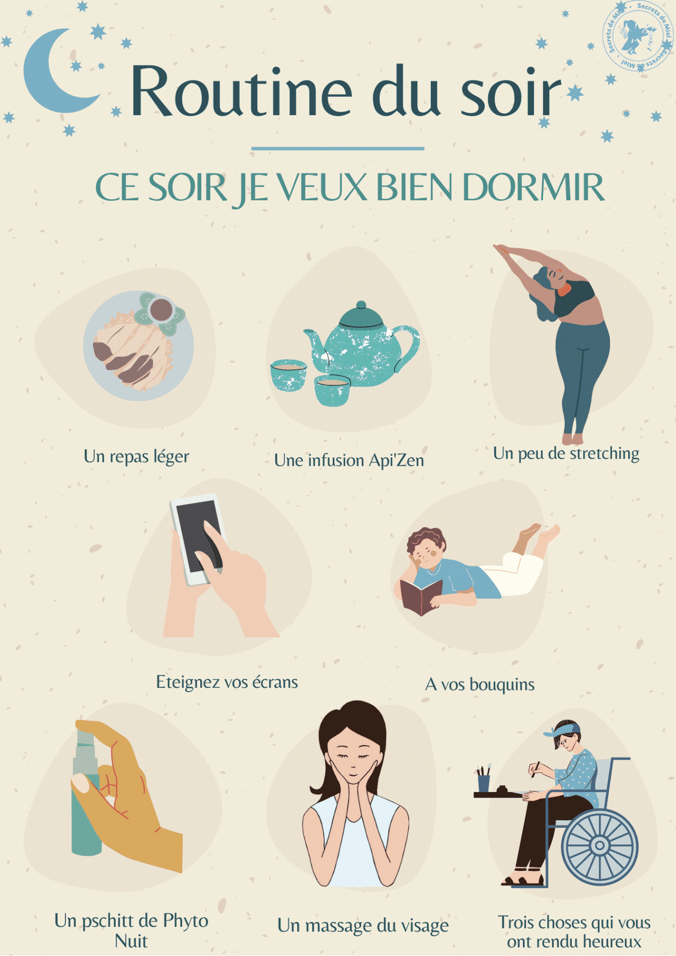 Routine : Ce soir je veux bien dormir - Secrets de Miel