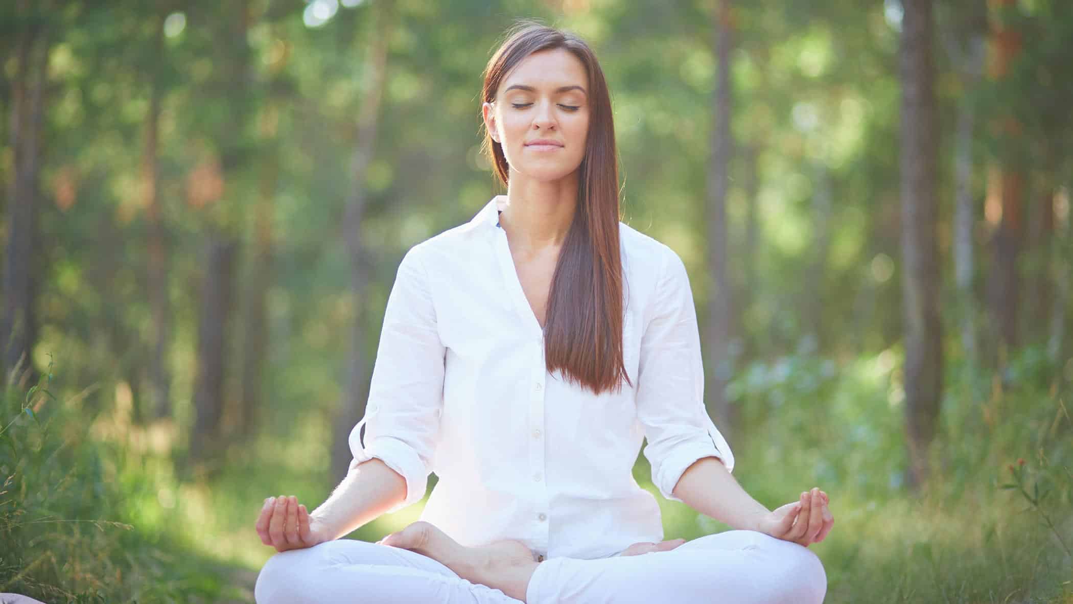 femme, méditation