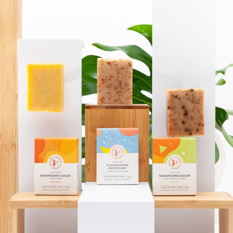Trio savons solides - saponification à froid - produits naturels - secrets de miel