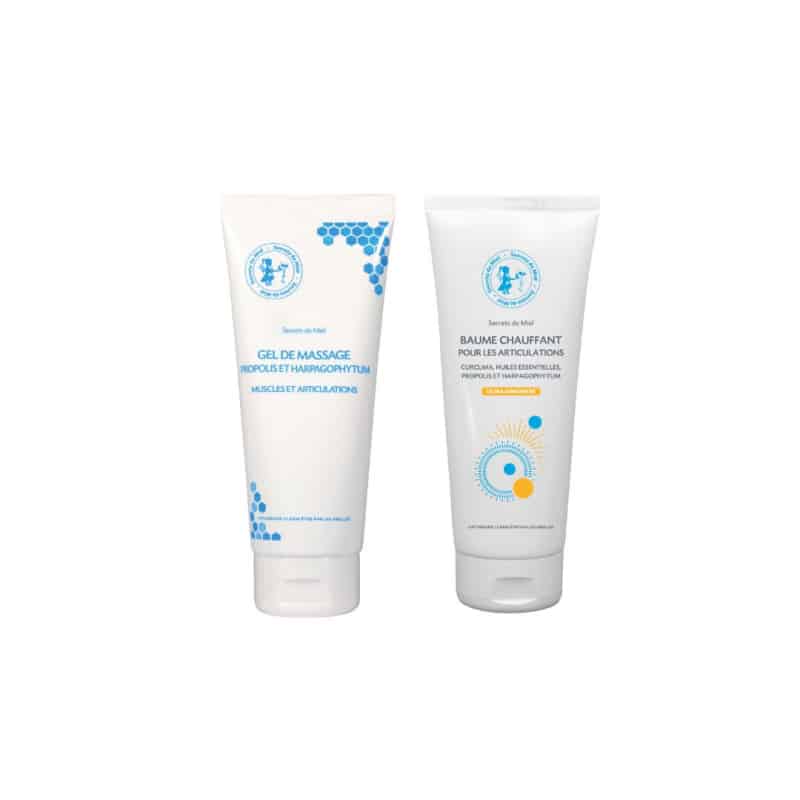 duo baume chauffant et gel de massage