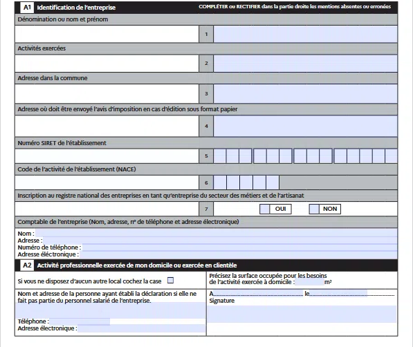 Comment remplir le formulaire n°1447 ? 5 encart A formulaire n°1447