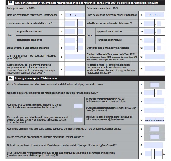 Comment remplir le formulaire n°1447 ? 6 encart B formulaure n°1447