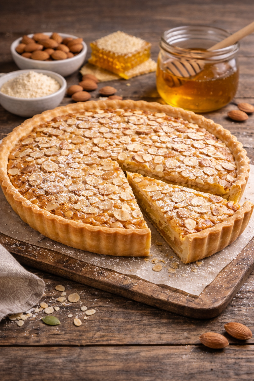 recette tarte au miel et amandes