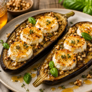 Nos recettes 41 aubergine chevre miel